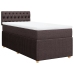 Cama box spring con colchón tela marrón oscuro 100x200 cm