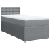 Cama box spring con colchón tela gris claro 100x200 cm