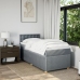 Cama box spring con colchón tela gris claro 100x200 cm