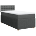 Cama box spring con colchón tela gris oscuro 100x200 cm