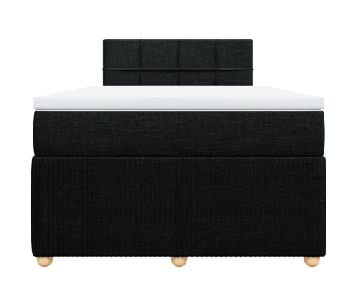 Cama box spring con colchón tela negro 120x190 cm