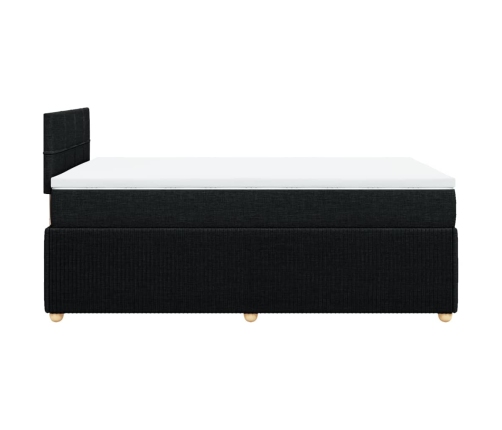 Cama box spring con colchón tela negro 120x190 cm