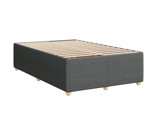 Cama box spring con colchón tela gris oscuro 120x190 cm