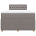 Cama box spring con colchón tela gris taupe 120x190 cm
