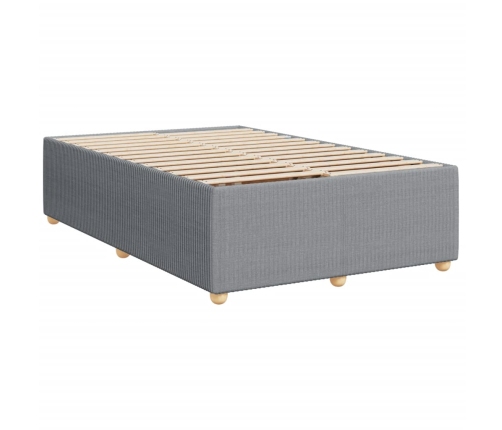 Cama box spring con colchón tela gris claro 120x190 cm