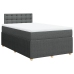 Cama box spring con colchón tela gris oscuro 120x190 cm