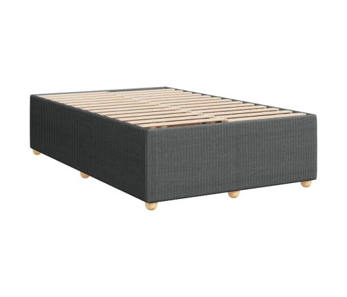 Cama box spring con colchón tela gris oscuro 120x190 cm