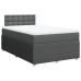 Cama box spring con colchón tela gris oscuro 120x200 cm