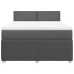 Cama box spring con colchón tela gris oscuro 140x190 cm