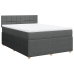 Cama box spring con colchón tela gris oscuro 140x190 cm