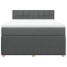 Cama box spring con colchón tela gris oscuro 140x190 cm