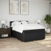 Cama box spring con colchón tela negro 140x190 cm