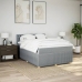 Cama box spring con colchón tela gris claro 140x190 cm