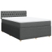 Cama box spring con colchón tela gris oscuro 140x190 cm