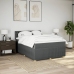 Cama box spring con colchón tela gris oscuro 140x190 cm