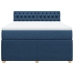 Cama box spring con colchón tela azul 140x190 cm