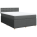 Cama box spring con colchón tela gris oscuro 140x190 cm