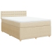 Cama box spring con colchón tela color crema 140x190 cm
