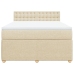 Cama box spring con colchón tela color crema 140x190 cm