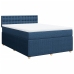 Cama box spring con colchón tela azul 140x190 cm