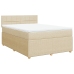Cama box spring con colchón tela color crema 140x200 cm