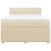 Cama box spring con colchón tela color crema 140x200 cm