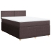 Cama box spring con colchón tela marrón oscuro 160x200 cm