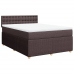 Cama box spring con colchón tela marrón oscuro 160x200 cm