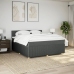 Cama box spring con colchón tela gris oscuro 180x200 cm