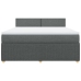 Cama box spring con colchón tela gris oscuro 180x200 cm