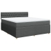 Cama box spring con colchón tela gris oscuro 180x200 cm