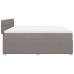 Cama box spring con colchón tela gris taupe 180x200 cm