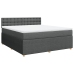 Cama box spring con colchón tela gris oscuro 180x200 cm