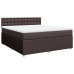 Cama box spring con colchón tela marrón oscuro 180x200 cm