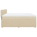 Cama box spring con colchón tela color crema 180x200 cm