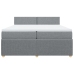 Cama box spring con colchón tela gris claro 200x200 cm