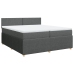 Cama box spring con colchón tela gris oscuro 200x200 cm