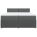 Cama box spring con colchón tela gris oscuro 200x200 cm