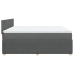 Cama box spring con colchón tela gris oscuro 200x200 cm