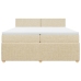 Cama box spring con colchón tela color crema 200x200 cm