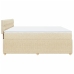 Cama box spring con colchón tela color crema 200x200 cm