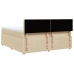 Cama box spring con colchón tela color crema 200x200 cm