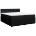 Cama box spring con colchón tela negro 200x200 cm