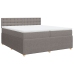 Cama box spring con colchón tela gris taupe 200x200 cm