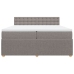 Cama box spring con colchón tela gris taupe 200x200 cm