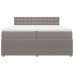 Cama box spring con colchón tela gris taupe 200x200 cm