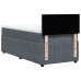 Cama box spring con colchón terciopelo gris oscuro 80x200 cm