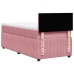 Cama box spring con colchón terciopelo rosa 80x200 cm