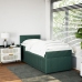 Cama box spring con colchón terciopelo verde oscuro 80x200 cm