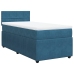 Cama box spring con colchón terciopelo azul oscuro 80x200 cm